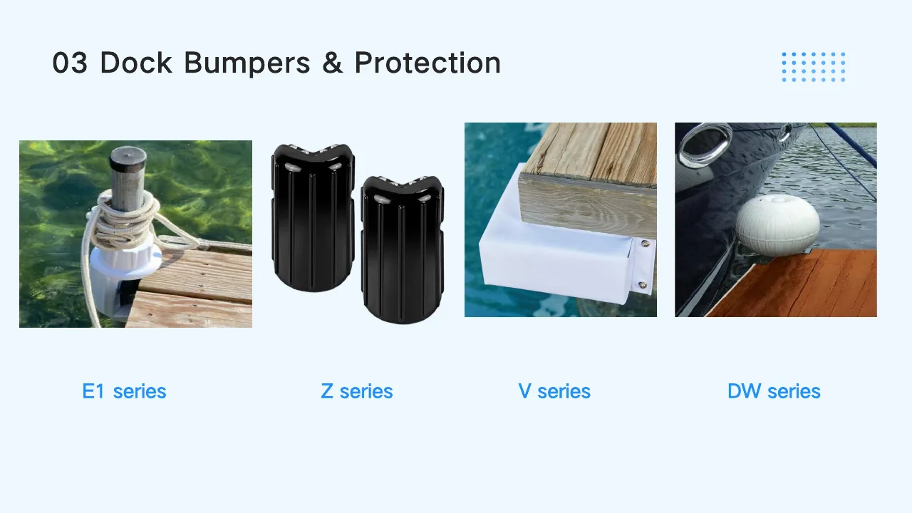 fixed dock bumper systems for marina berths