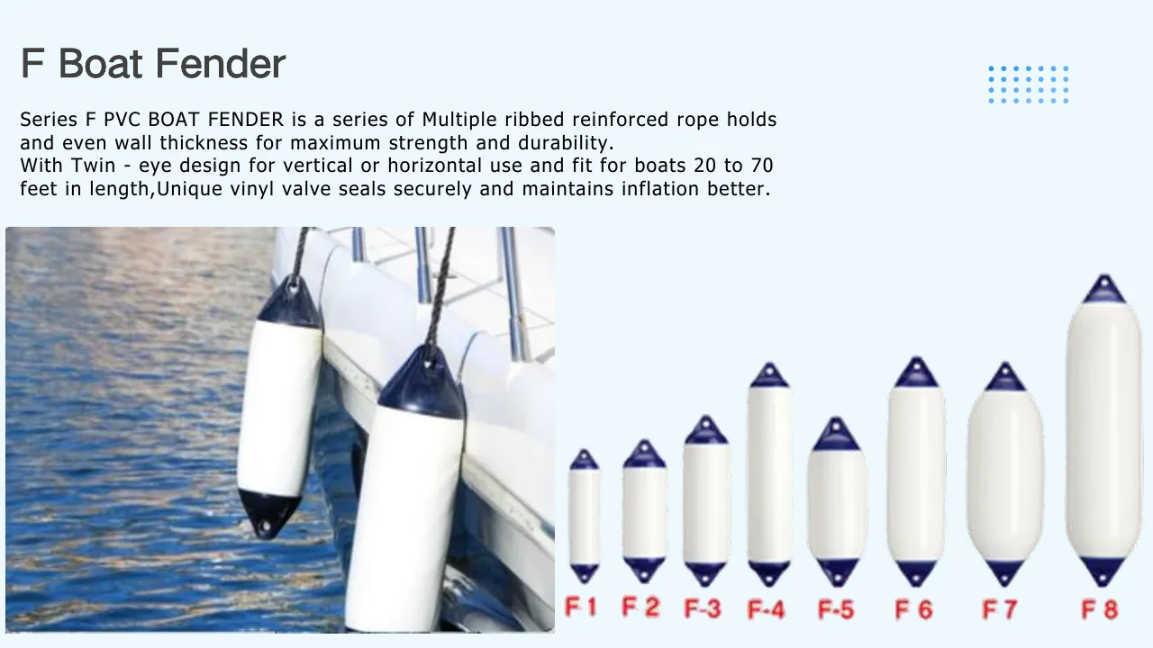F Series inflatable yacht fenders in multiple sizes