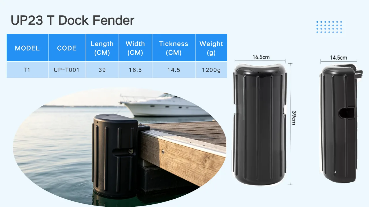 T profile dock edge fender for marina berth protection